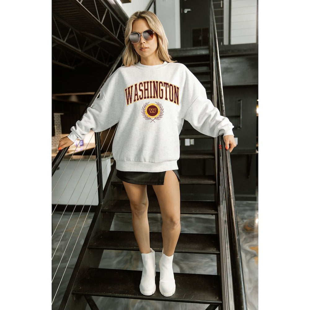 NFL Washington Commanders Gameday Couture Women's Traditional Logo Oversized Premium Fleece Pullover Sweatshirt
