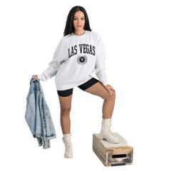 NFL Las Vegas Raiders Gameday Couture Women's Traditional Logo Oversized Premium Fleece Pullover Sweatshirt