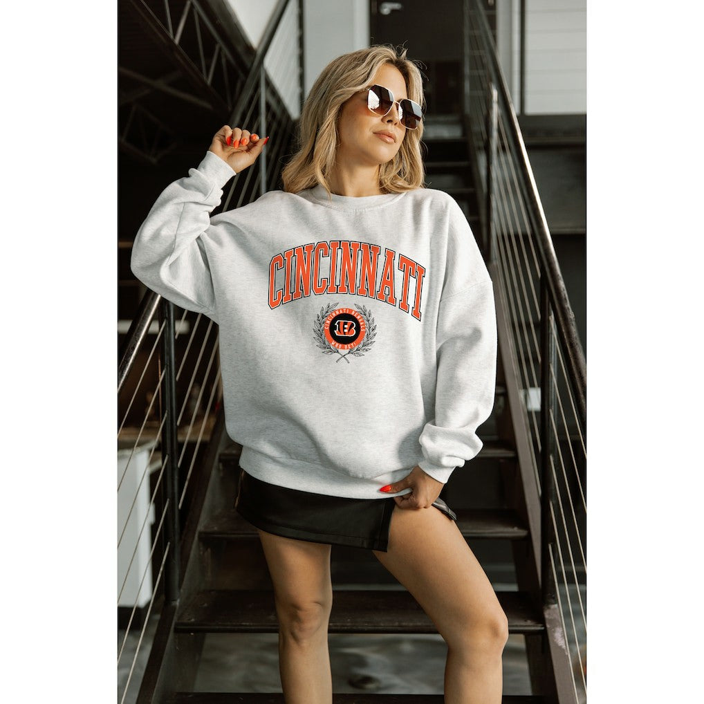 NFL Cincinnati Bengals Gameday Couture Women's Traditional Logo Oversized Premium Fleece Pullover Sweatshirt