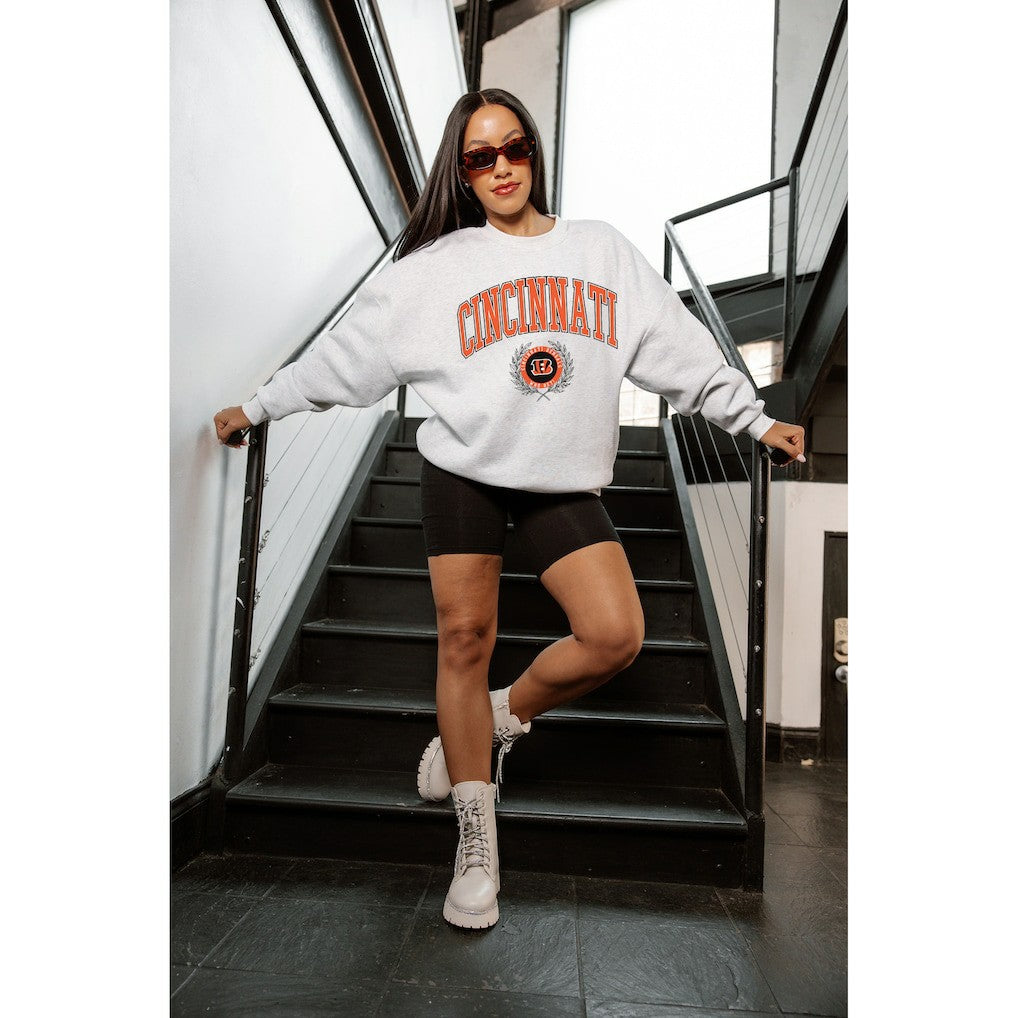 NFL Cincinnati Bengals Gameday Couture Women's Traditional Logo Oversized Premium Fleece Pullover Sweatshirt