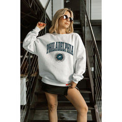 NFL Philadelphia Eagles Gameday Couture Women's Traditional Logo Oversized Premium Fleece Pullover Sweatshirt