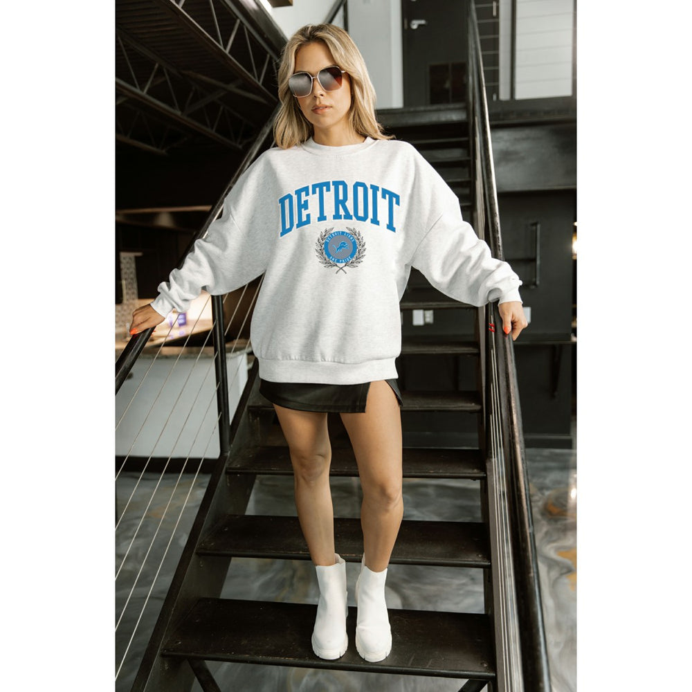 NFL Detroit Lions Gameday Couture Women's Traditional Logo Oversized Premium Fleece Pullover Sweatshirt