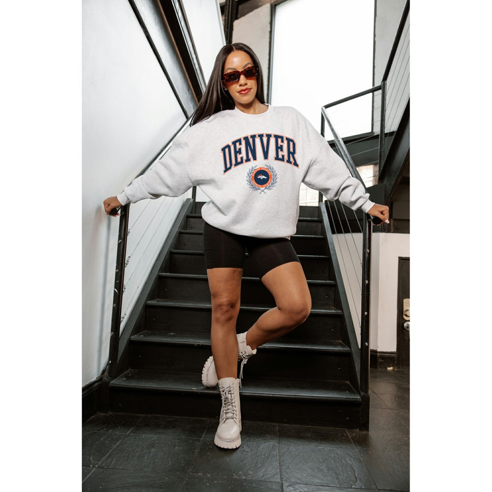 NFL Denver Broncos Gameday Couture Women's Traditional Logo Oversized Premium Fleece Pullover Sweatshirt