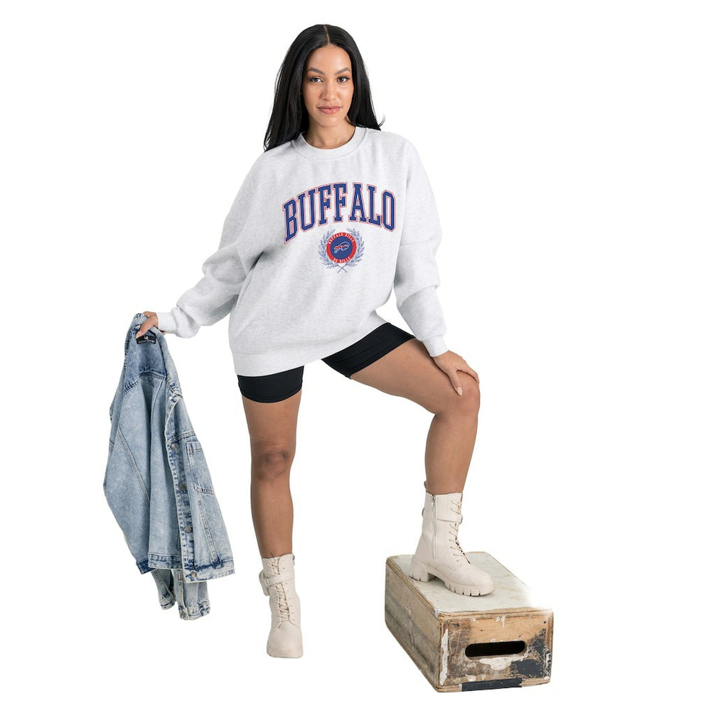 NFL Buffalo Bills Gameday Couture Women's Traditional Logo Oversized Premium Fleece Pullover Sweatshirt