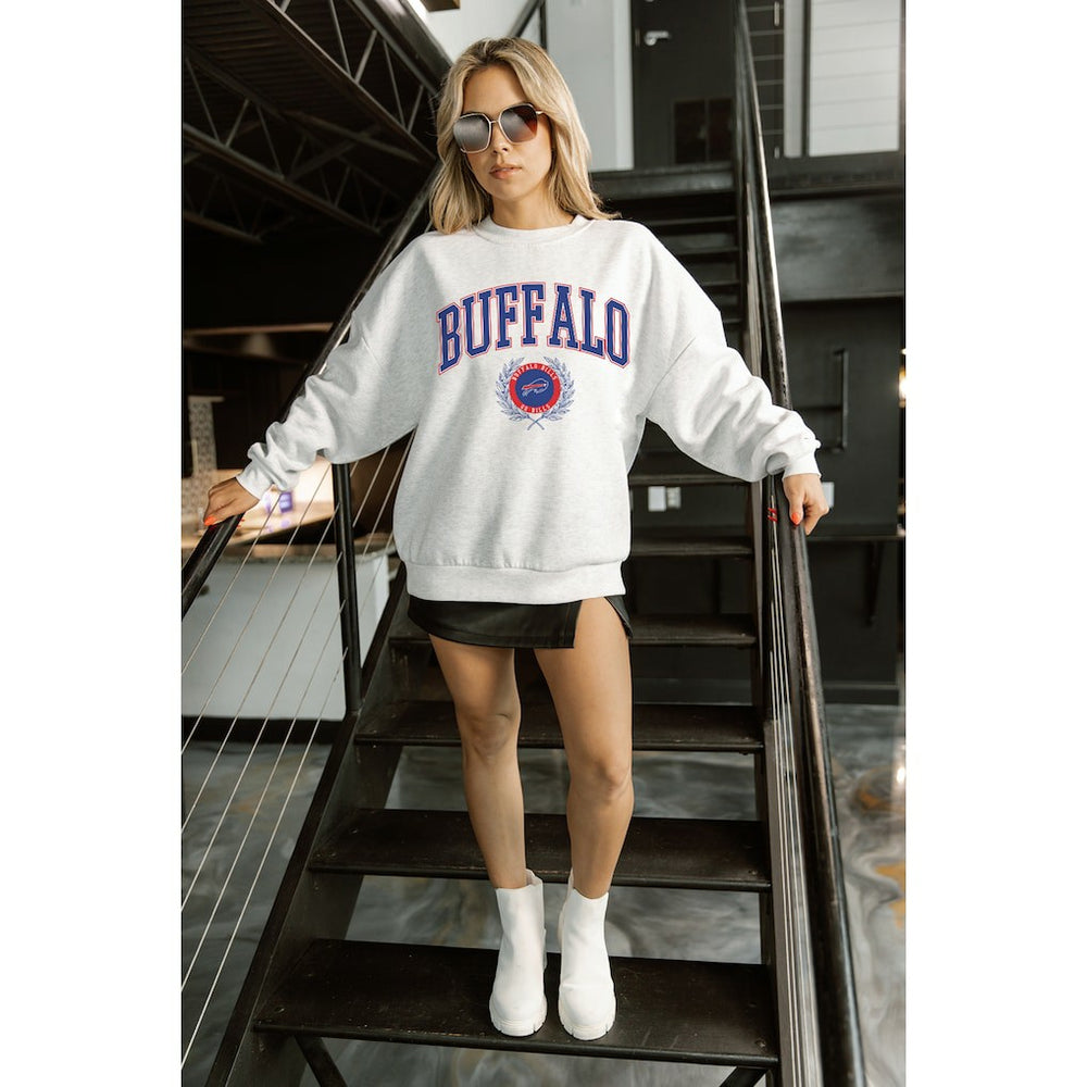 NFL Buffalo Bills Gameday Couture Women's Traditional Logo Oversized Premium Fleece Pullover Sweatshirt
