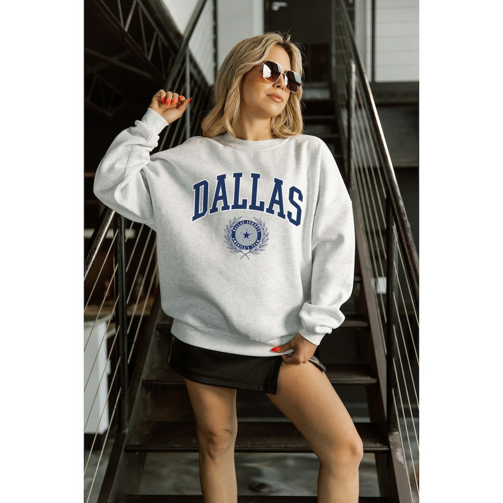 NFL Dallas Cowboys Gameday Couture Women's Traditional Logo Oversized Premium Fleece Pullover Sweatshirt