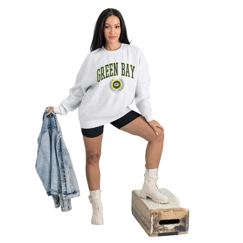 NFL Green Bay Packers Gameday Couture Women's Traditional Logo Oversized Premium Fleece Pullover Sweatshirt