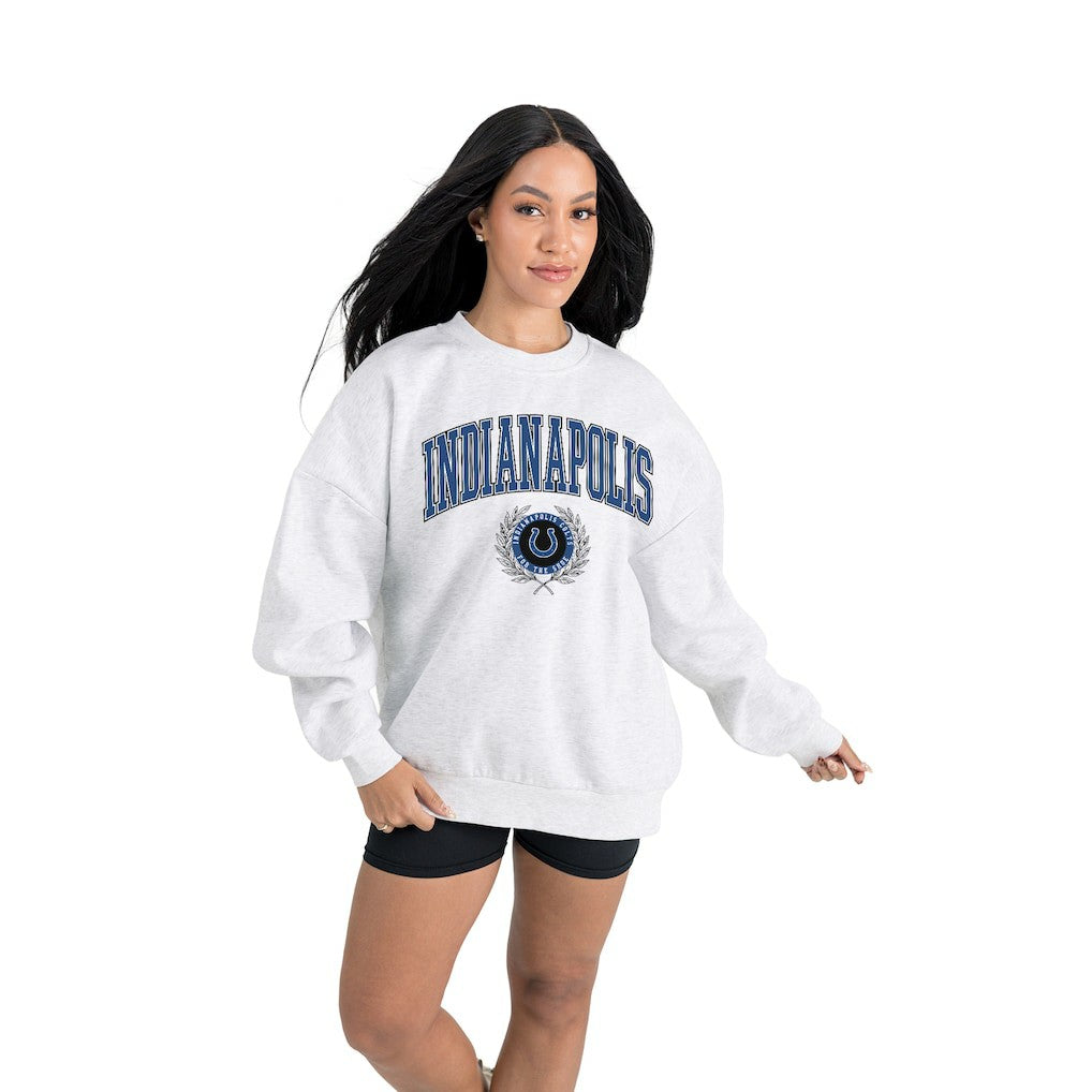 NFL Indianapolis Colts Gameday Couture Women's Traditional Logo Oversized Premium Fleece Pullover Sweatshirt