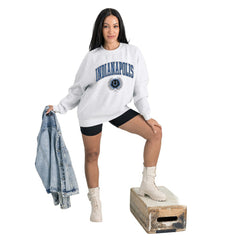 NFL Indianapolis Colts Gameday Couture Women's Traditional Logo Oversized Premium Fleece Pullover Sweatshirt