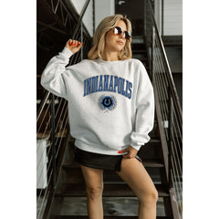 NFL Indianapolis Colts Gameday Couture Women's Traditional Logo Oversized Premium Fleece Pullover Sweatshirt