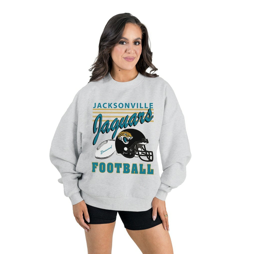 NFL Jacksonville Jaguars Gameday Couture Women's Home Turf Oversized Premium Fleece Pullover Sweatshirt