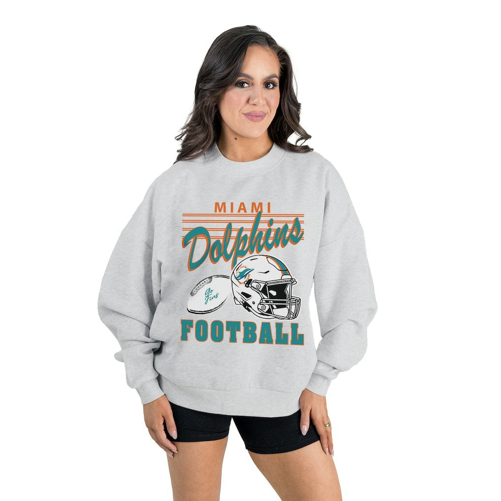 NFL Miami Dolphins Gameday Couture Women's Home Turf Oversized Premium Fleece Pullover Sweatshirt