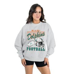 NFL Miami Dolphins Gameday Couture Women's Home Turf Oversized Premium Fleece Pullover Sweatshirt
