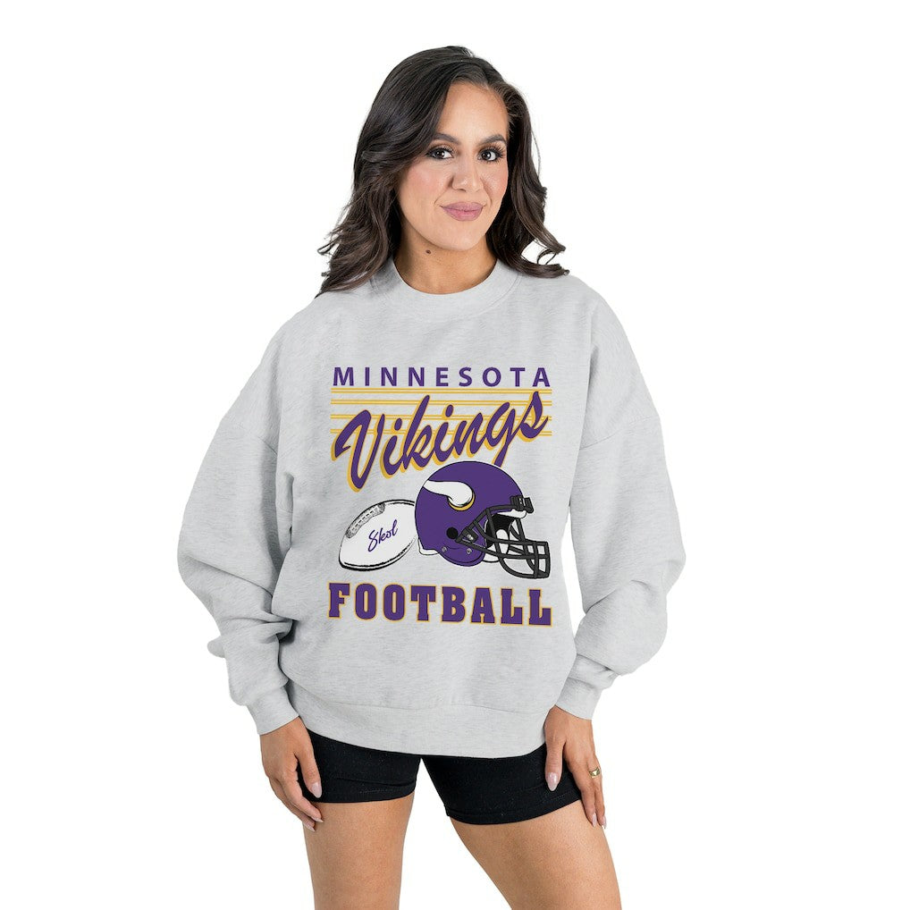 NFL Minnesota Vikings Gameday Couture Women's Home Turf Oversized Premium Fleece Pullover Sweatshirt