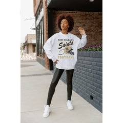 NFL New Orleans Saints Gameday Couture Women's Home Turf Oversized Premium Fleece Pullover Sweatshirt