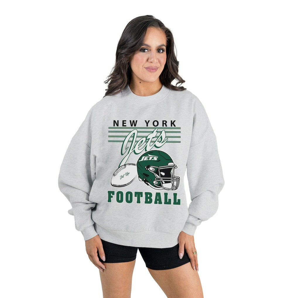 NFL New York Jets Gameday Couture Women's Home Turf Oversized Premium Fleece Pullover Sweatshirt