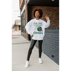 NFL New York Jets Gameday Couture Women's Home Turf Oversized Premium Fleece Pullover Sweatshirt