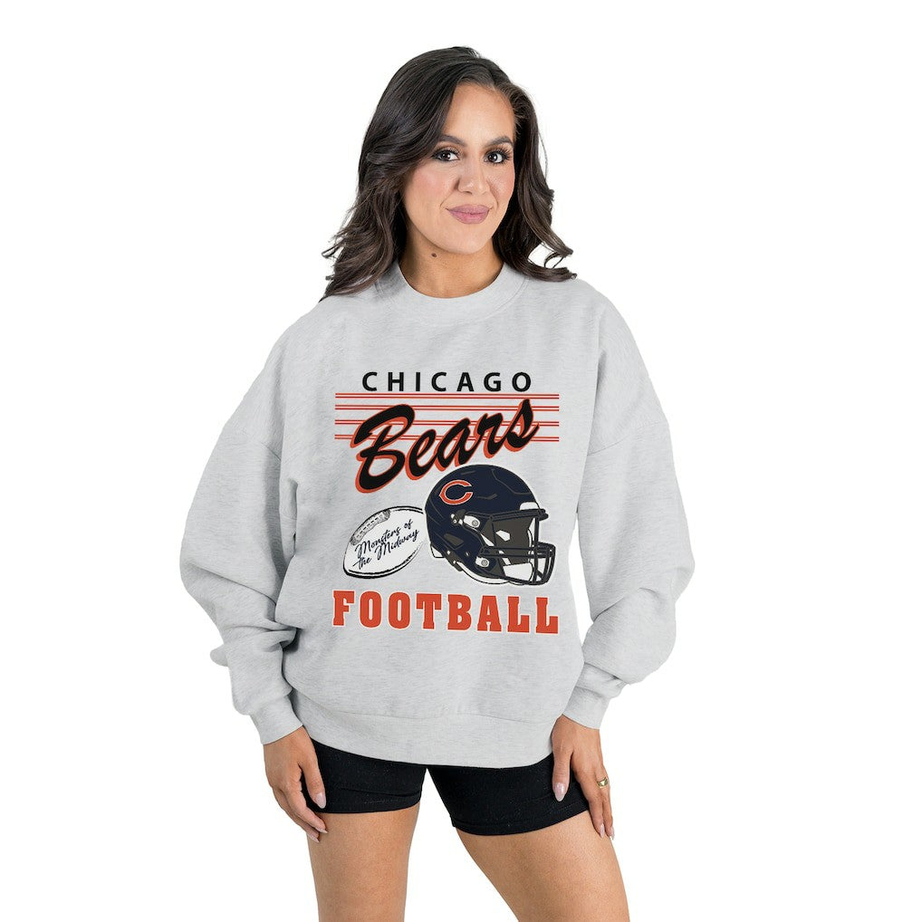NFL Chicago Bears Gameday Couture Women's Home Turf Oversized Premium Fleece Pullover Sweatshirt