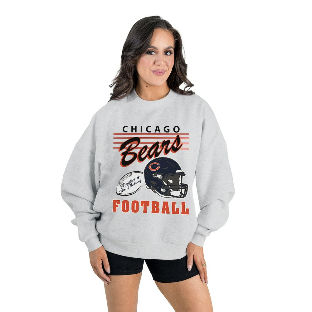 NFL Chicago Bears Gameday Couture Women's Home Turf Oversized Premium Fleece Pullover Sweatshirt