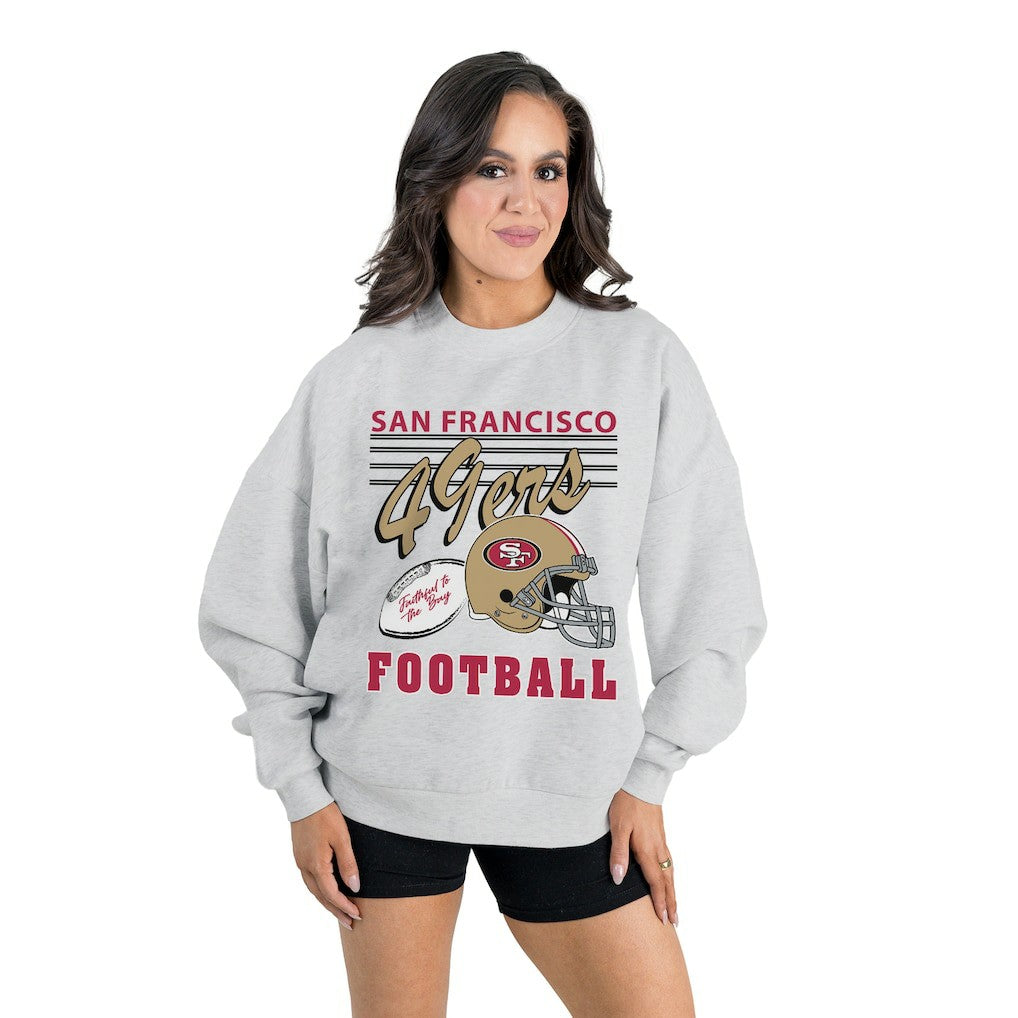 NFL San Francisco 49ers Gameday Couture Women's Home Turf Oversized Premium Fleece Pullover Sweatshirt