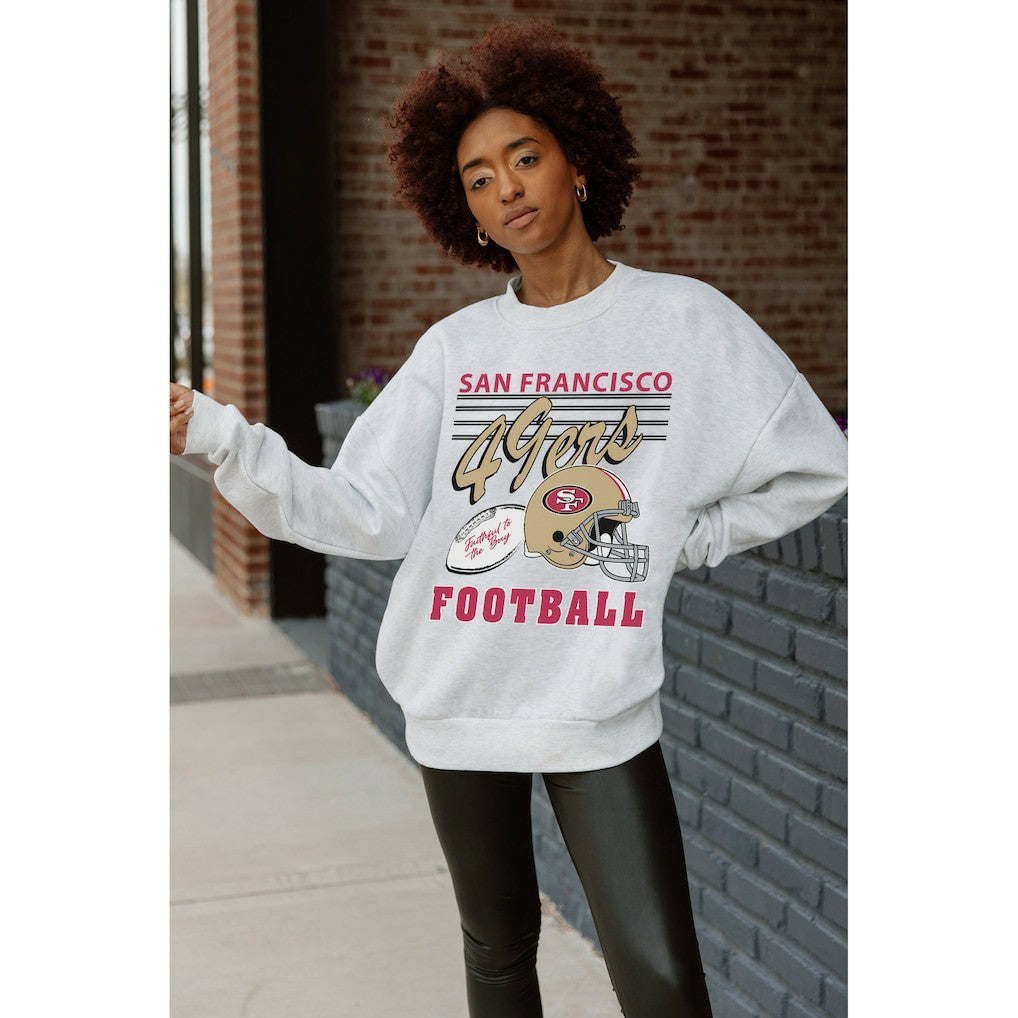 NFL San Francisco 49ers Gameday Couture Women's Home Turf Oversized Premium Fleece Pullover Sweatshirt