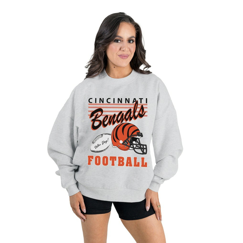 NFL Cincinnati Bengals Gameday Couture Women's Home Turf Oversized Premium Fleece Pullover Sweatshirt