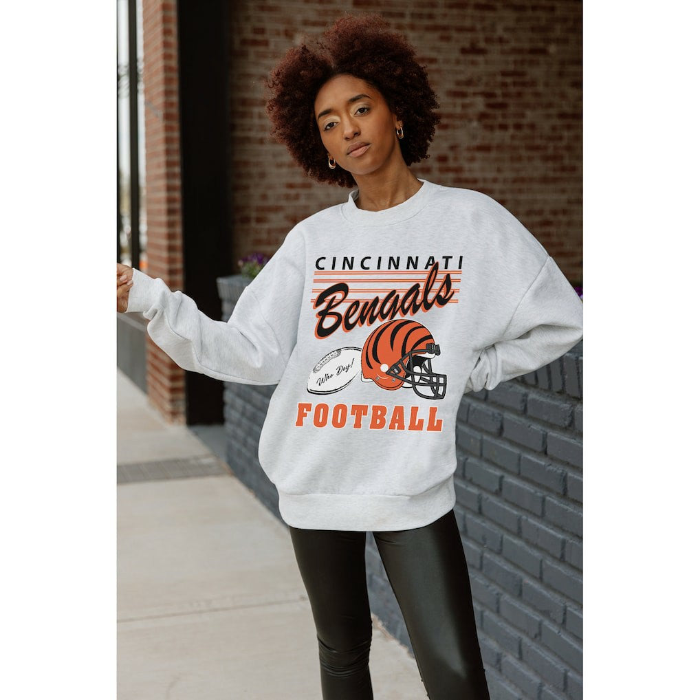 NFL Cincinnati Bengals Gameday Couture Women's Home Turf Oversized Premium Fleece Pullover Sweatshirt