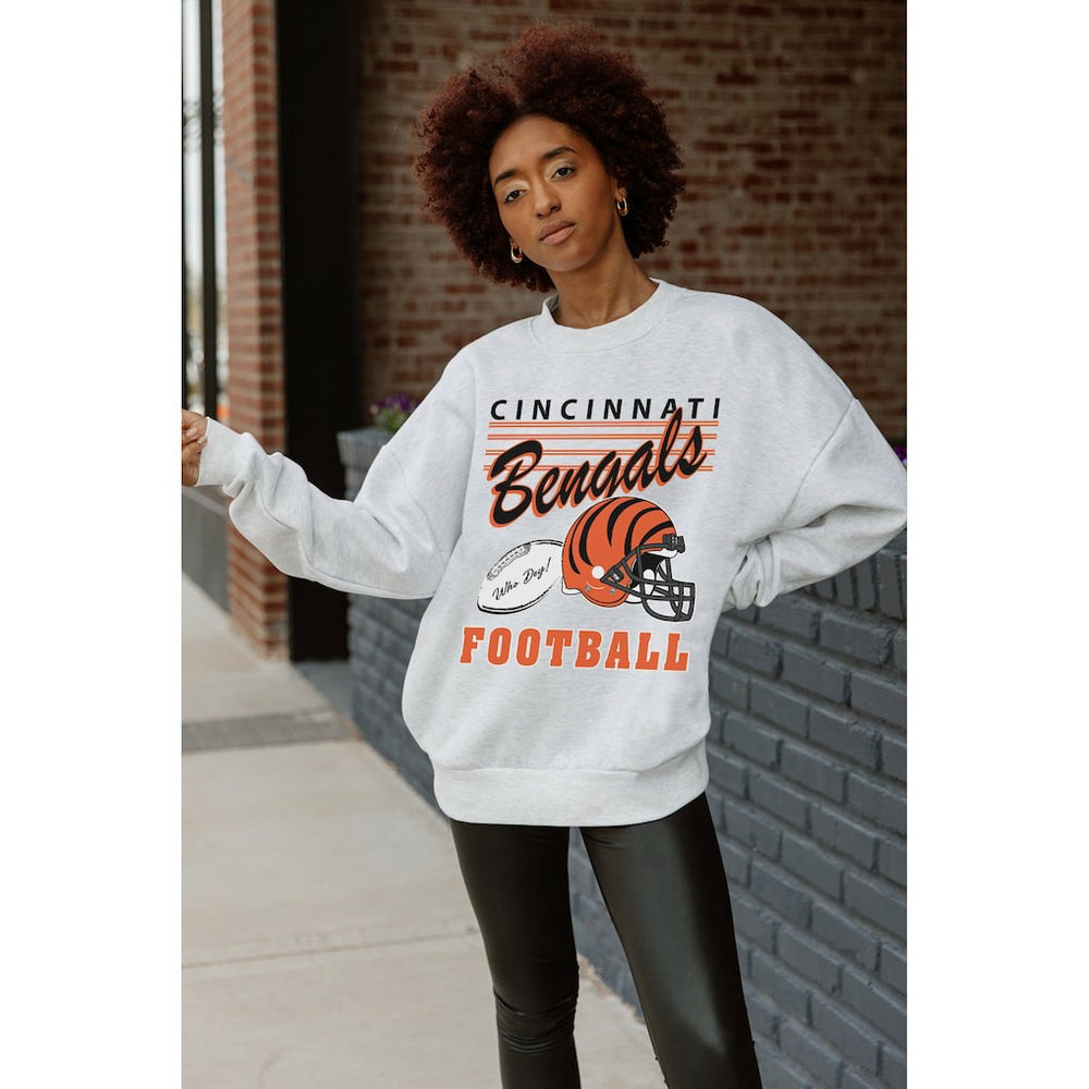 NFL Cincinnati Bengals Gameday Couture Women's Home Turf Oversized Premium Fleece Pullover Sweatshirt