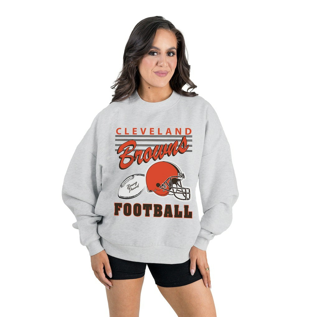 NFL Cleveland Browns Gameday Couture Women's Home Turf Oversized Premium Fleece Pullover Sweatshirt