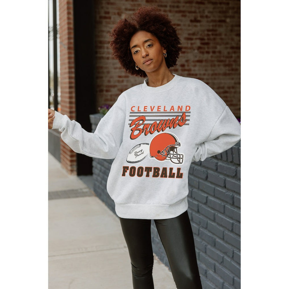 NFL Cleveland Browns Gameday Couture Women's Home Turf Oversized Premium Fleece Pullover Sweatshirt