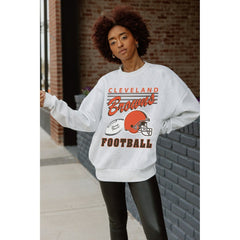 NFL Cleveland Browns Gameday Couture Women's Home Turf Oversized Premium Fleece Pullover Sweatshirt