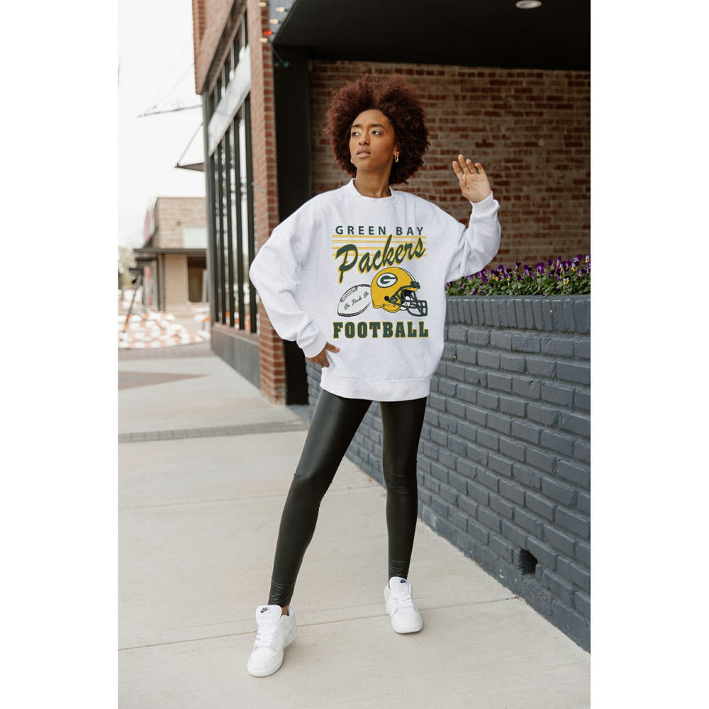 NFL Green Bay Packers Gameday Couture Women's Home Turf Oversized Premium Fleece Pullover Sweatshirt