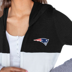 NFL New England Patriots Gameday Couture Women's Tri-Blend Color Block Lightweight Cardigan Hoodie