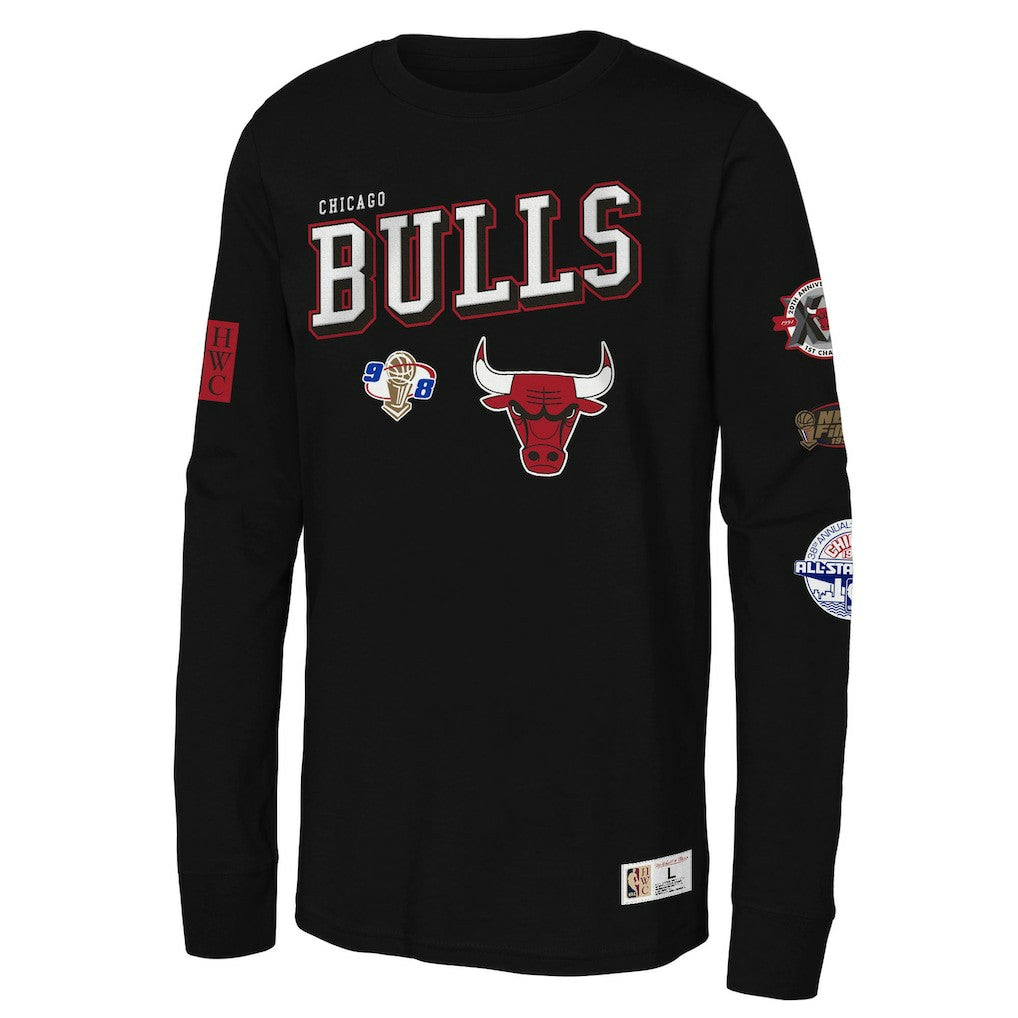 Chicago Bulls Youth Hardwood Classics Training Camp Long Sleeve T-Shirt sale - Black | Mitchell & Ness shop