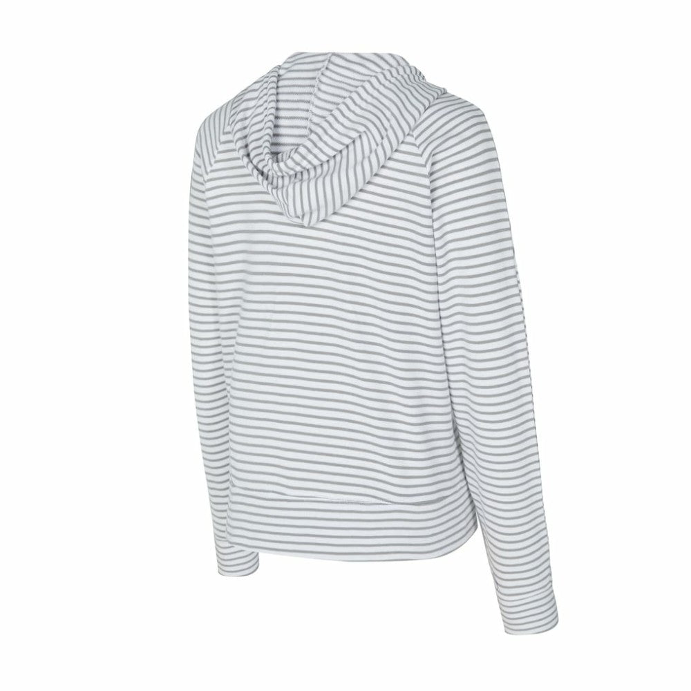 Houston Astros Concepts Sport Women's Liftoff Striped V-Neck Hoodie - White/Gray