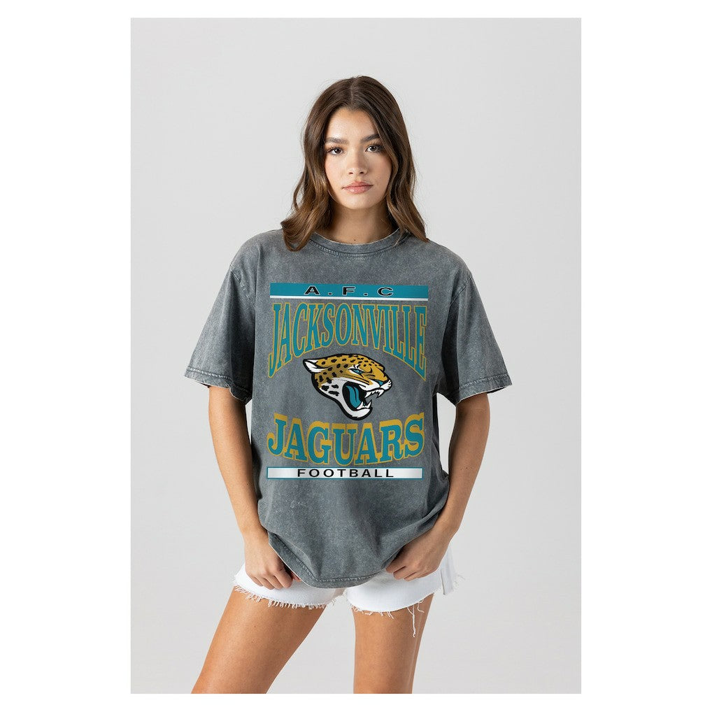 NFL Jacksonville Jaguars Gameday Couture Women's Oversized Classic Grind Washed T-Shirt