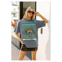 NFL Jacksonville Jaguars Gameday Couture Women's Oversized Classic Grind Washed T-Shirt