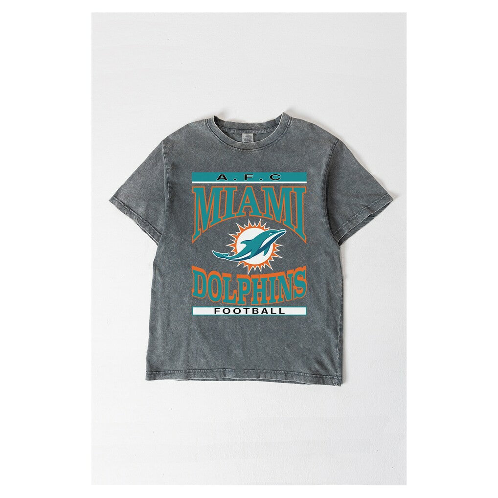 NFL Miami Dolphins Gameday Couture Women's Oversized Classic Grind Washed T-Shirt