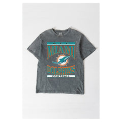 NFL Miami Dolphins Gameday Couture Women's Oversized Classic Grind Washed T-Shirt