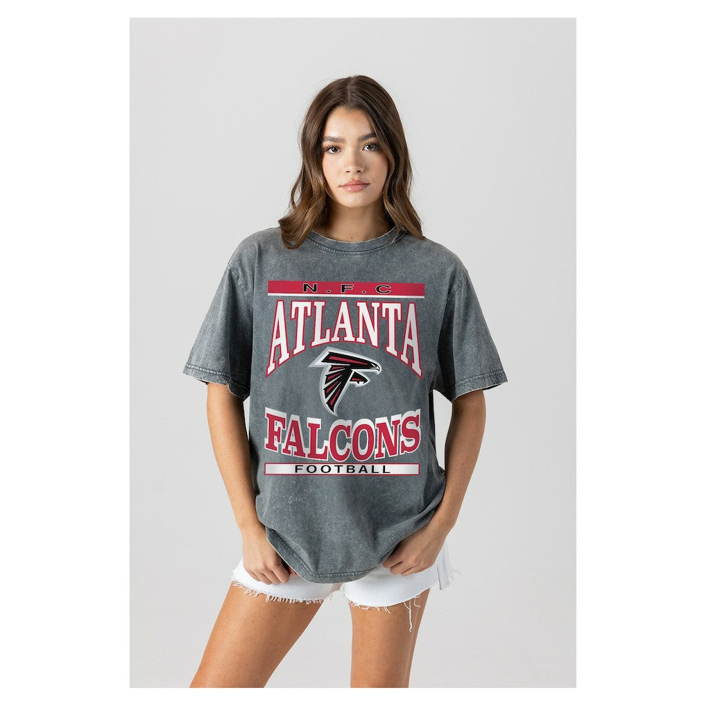 NFL Atlanta Falcons Gameday Couture Women's Oversized Classic Grind Washed T-Shirt