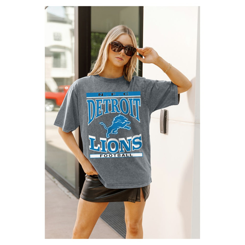 NFL Detroit Lions Gameday Couture Women's Oversized Classic Grind Washed T-Shirt