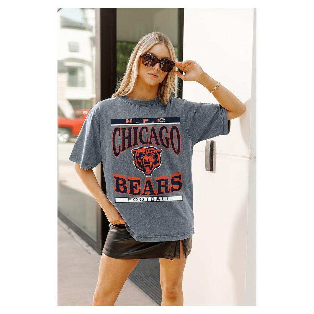 NFL Chicago Bears Gameday Couture Women's Oversized Classic Grind Washed T-Shirt