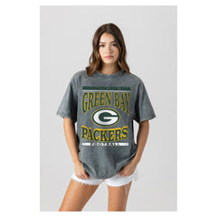 NFL Green Bay Packers Gameday Couture Women's Oversized Classic Grind Washed T-Shirt
