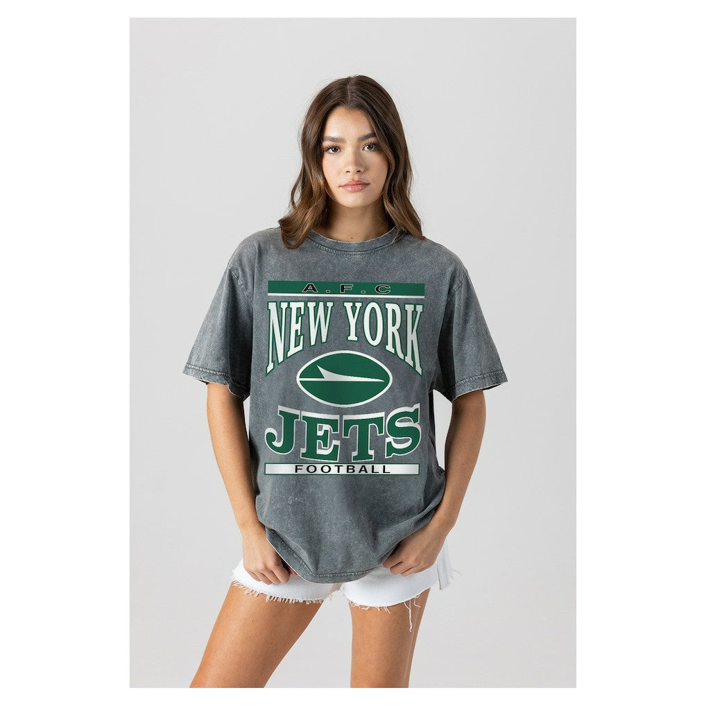 NFL New York Jets Gameday Couture Women's Oversized Classic Grind Washed T-Shirt