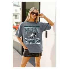 NFL Philadelphia Eagles Gameday Couture Women's Oversized Classic Grind Washed T-Shirt