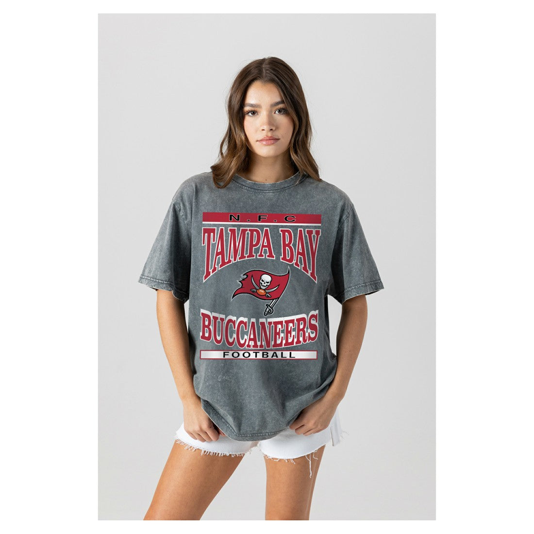 NFL Tampa Bay Buccaneers Gameday Couture Women's Oversized Classic Grind Washed T-Shirt