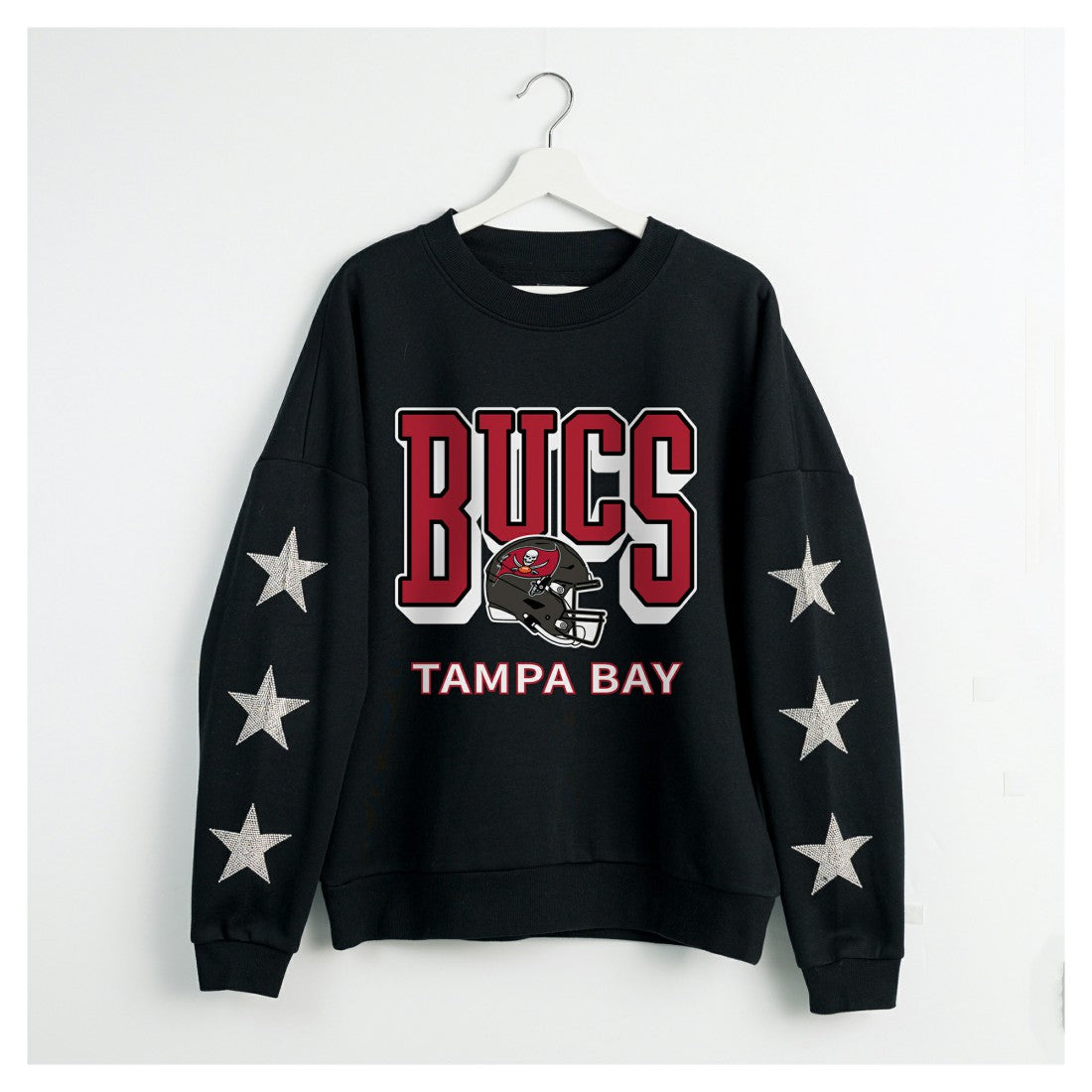 NFL Tampa Bay Buccaneers Gameday Couture Women's Pure Victory Rhinestud Star-Sleeve Pullover Sweatshirt