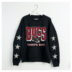 NFL Tampa Bay Buccaneers Gameday Couture Women's Pure Victory Rhinestud Star-Sleeve Pullover Sweatshirt