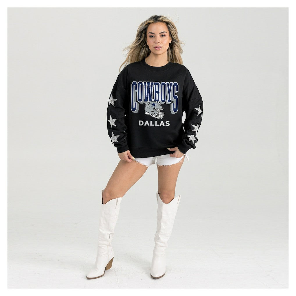 NFL Dallas Cowboys Gameday Couture Women's Pure Victory Rhinestud Star-Sleeve Pullover Sweatshirt