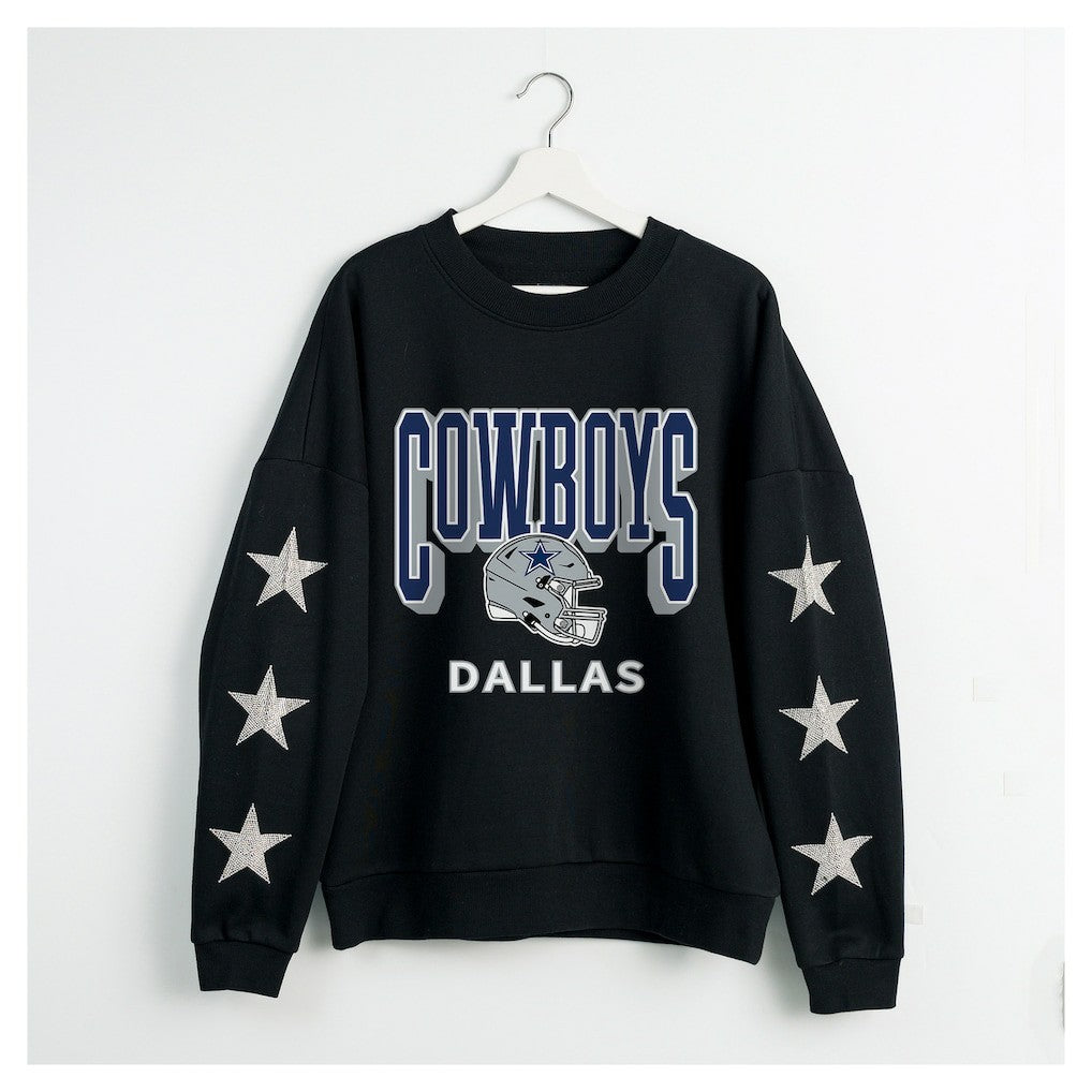 NFL Dallas Cowboys Gameday Couture Women's Pure Victory Rhinestud Star-Sleeve Pullover Sweatshirt